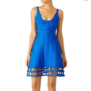 Herve Leger Blue Vivien Cage Dress